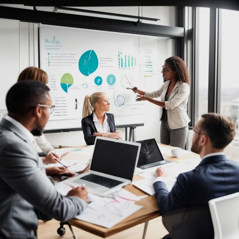 Business plan on digital tablet with charts